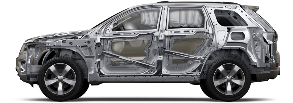 2014 Jeep Grand Cherokee Driver Side Profile Cutaway Showing Airbags