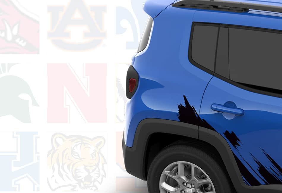 2015 Jeep Renegade Sierra Blue Black Brush Decal
