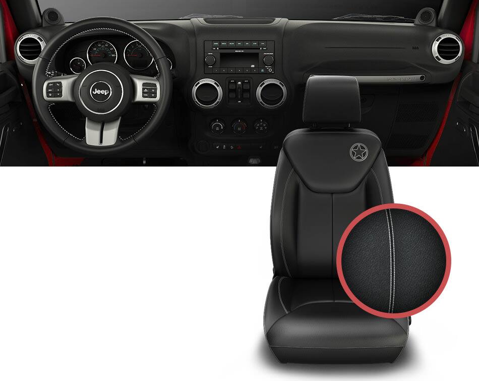Interior Leather Trim Seats in the 2014 Jeep Wrangler Freedom