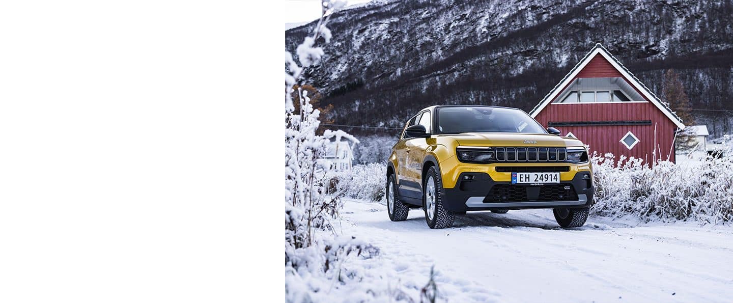 Jeep Avenger på snøføre
