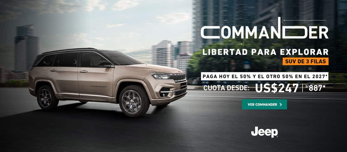 Jeep Commander con 3 filas para 7 pasajeros en la ciudad