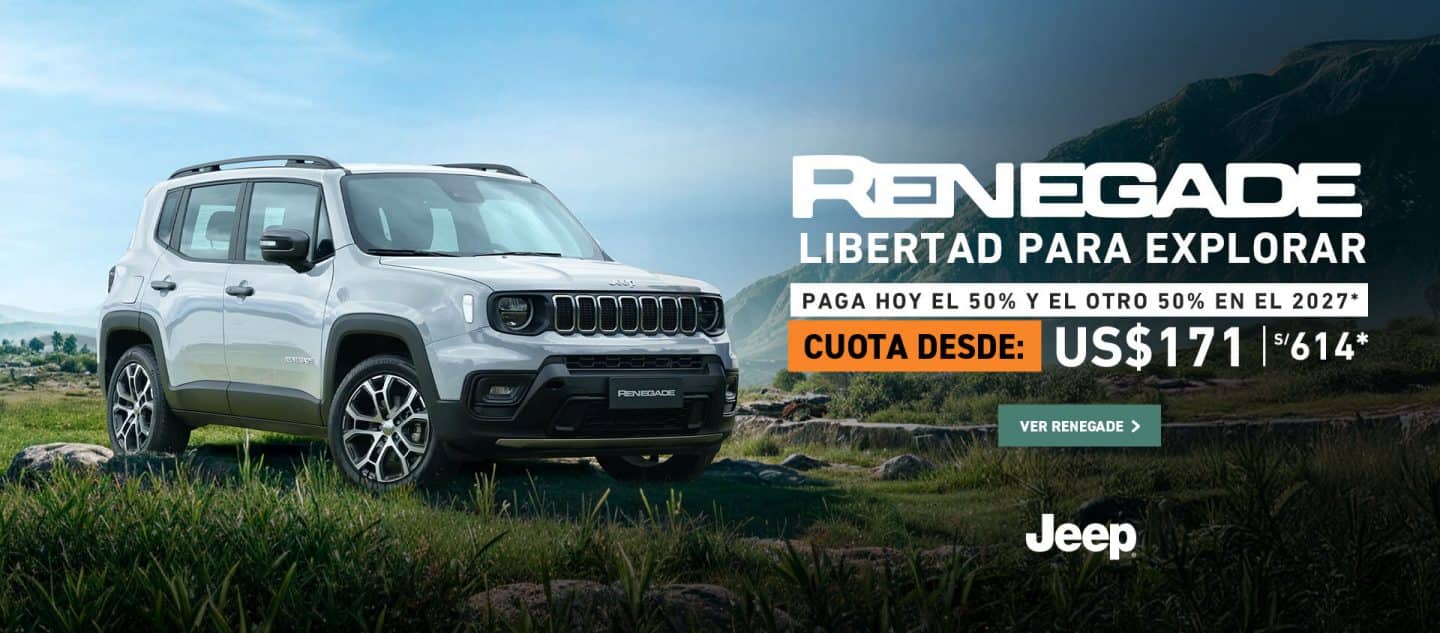 Jeep Renegade color gris en el campo