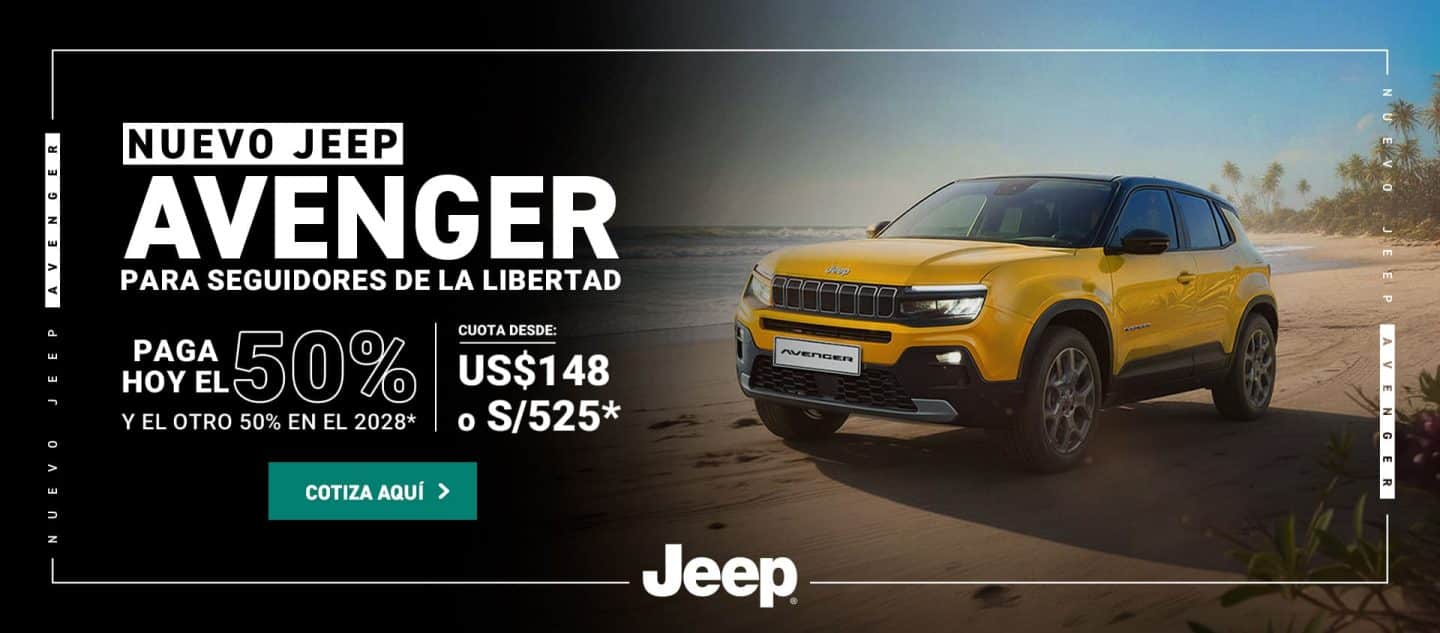 Jeep Avenger amarillo en la playa