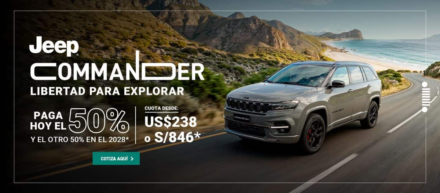 Jeep Commander Blackhawk gris en carretera