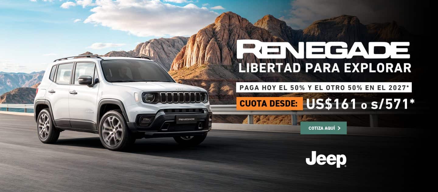 Jeep Renegade color gris en el campo