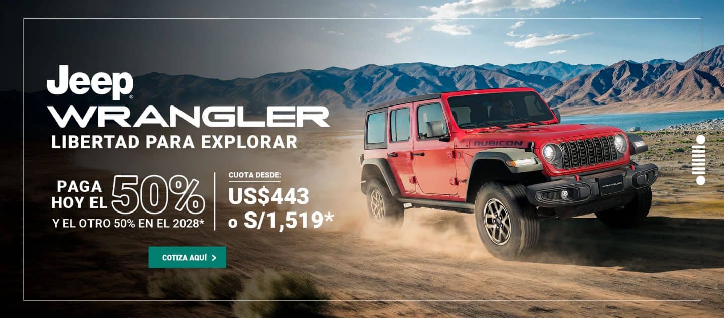 Wrangler rojo en laguna