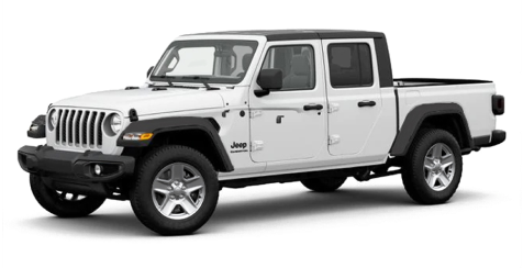 Jeep Gladiator blanca en vista frontal lateral