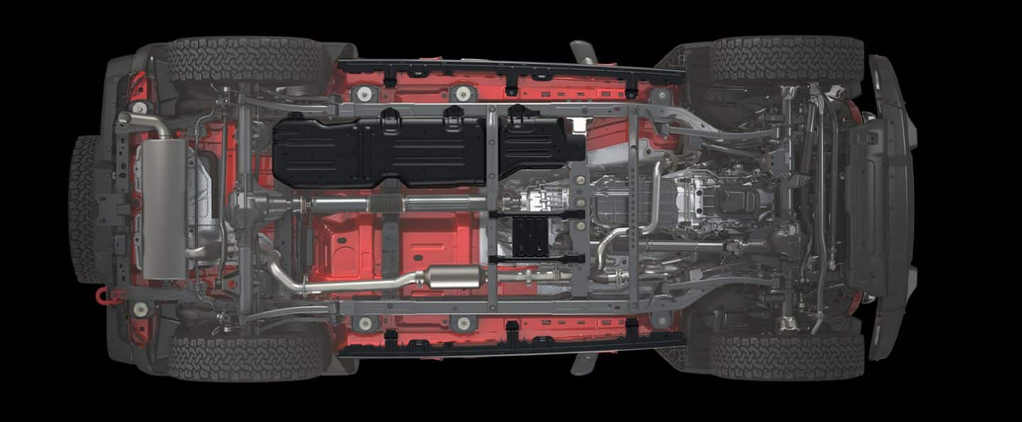 The Underside Of The 2020 Jeep Wrangler Rubicon Showing