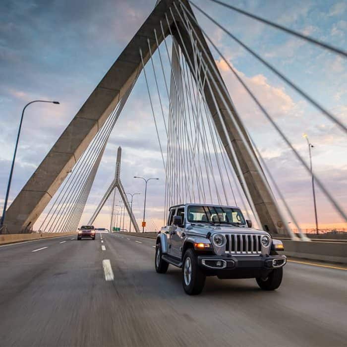 Jeep Wrangler 4xe Driving on Bridge