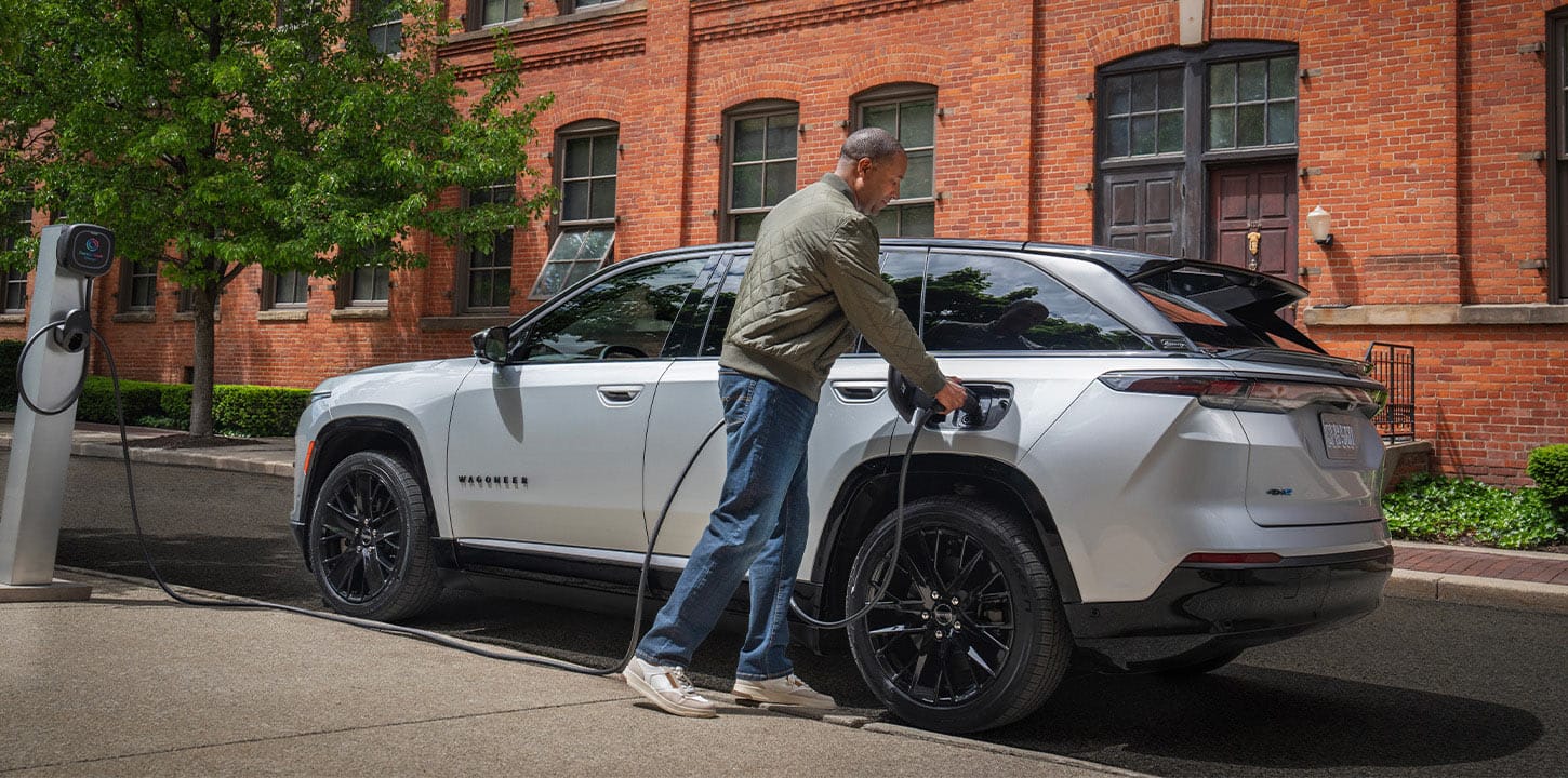 Wagoneer S at a DC fast charger — 20% to 80% in approximately 23 minutes