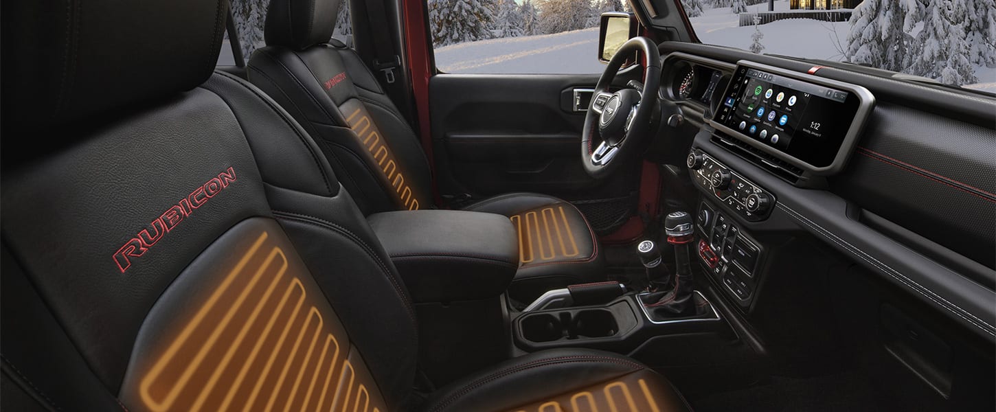 2025 jeep wrangler interior view of front seats