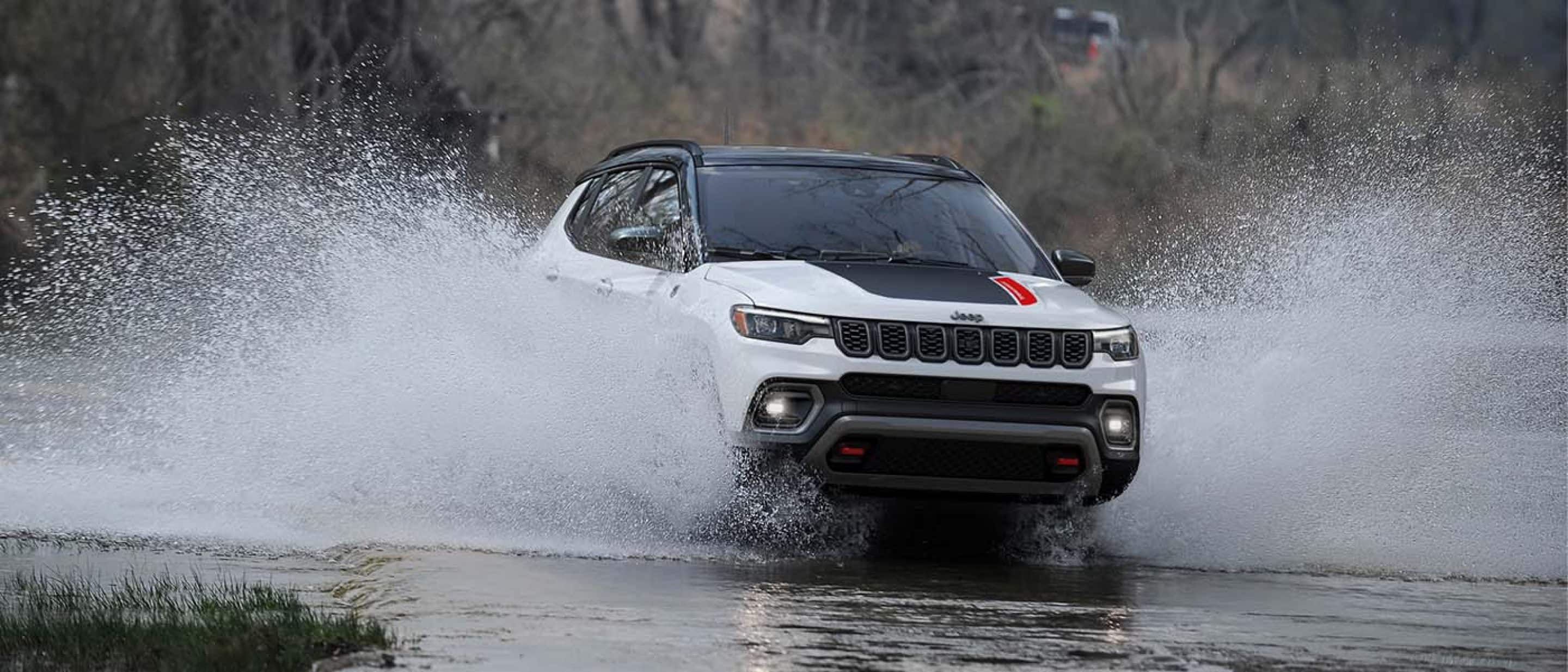 Jeep Compass 4x4 on a rural morning commute