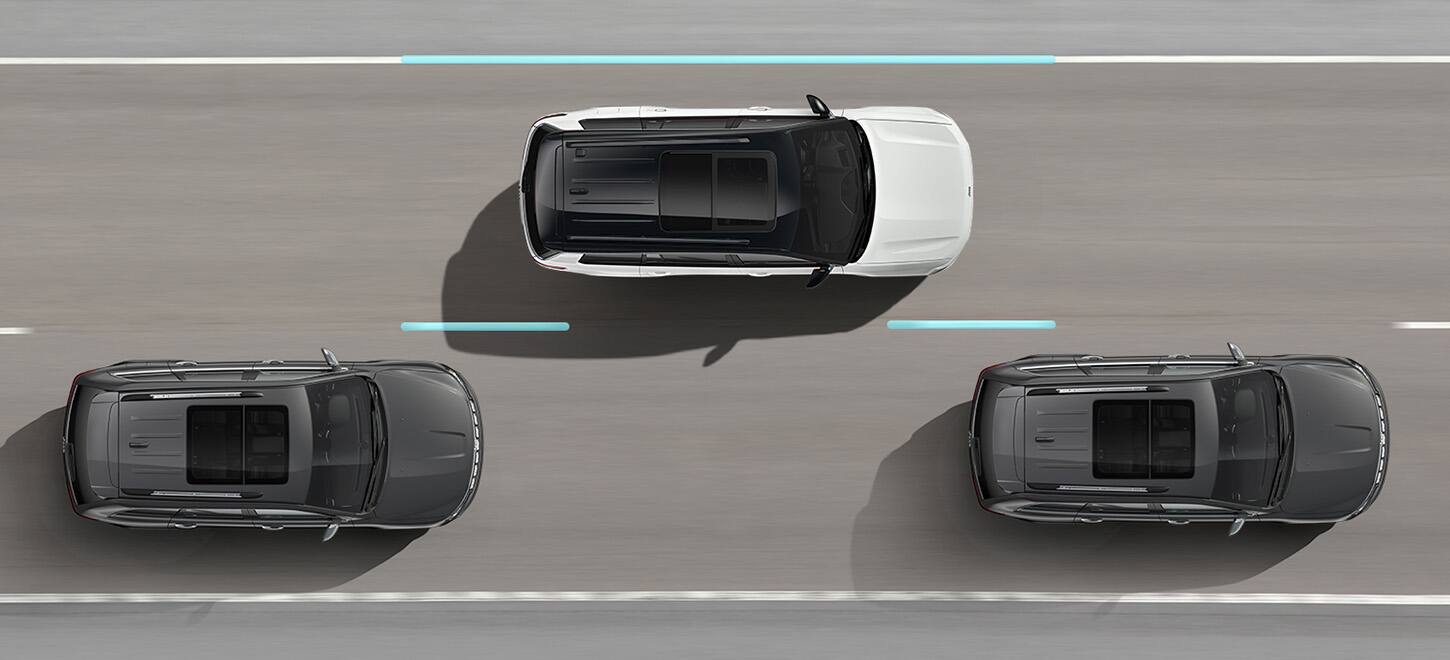 SUV driver assist and lane management display