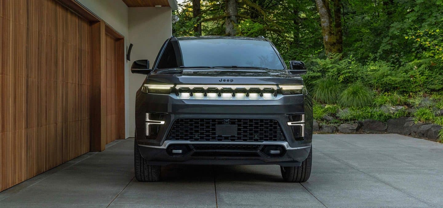 2026 Jeep Grand Wagoneer interior cabin view showcasing the full digital display suite