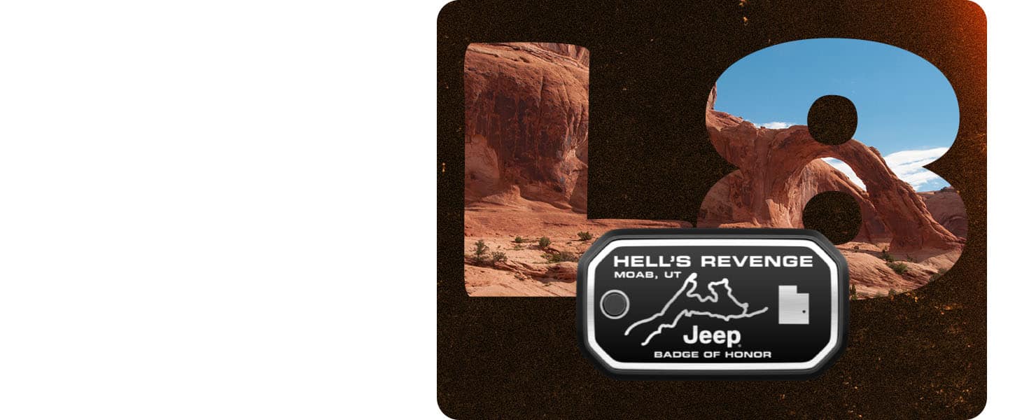 L 8. Hell's Revenge. Moab, Utah. Jeep Badge of Honor.