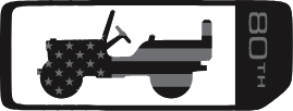 The Jeep 80th Anniversary logo.