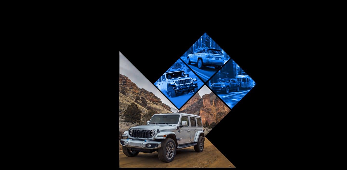 The 2023 Jeep Wrangler Rubicon 4xe being driven off-road on muddy terrain.