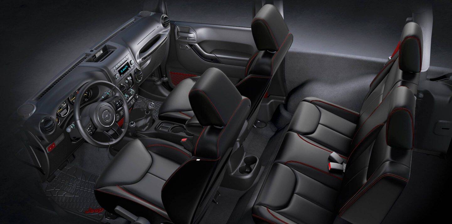 2018 jeep wrangler jk BLACK WITH RED ACCENT STITCHING