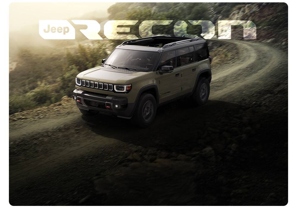 Jeep Recon on mountain road