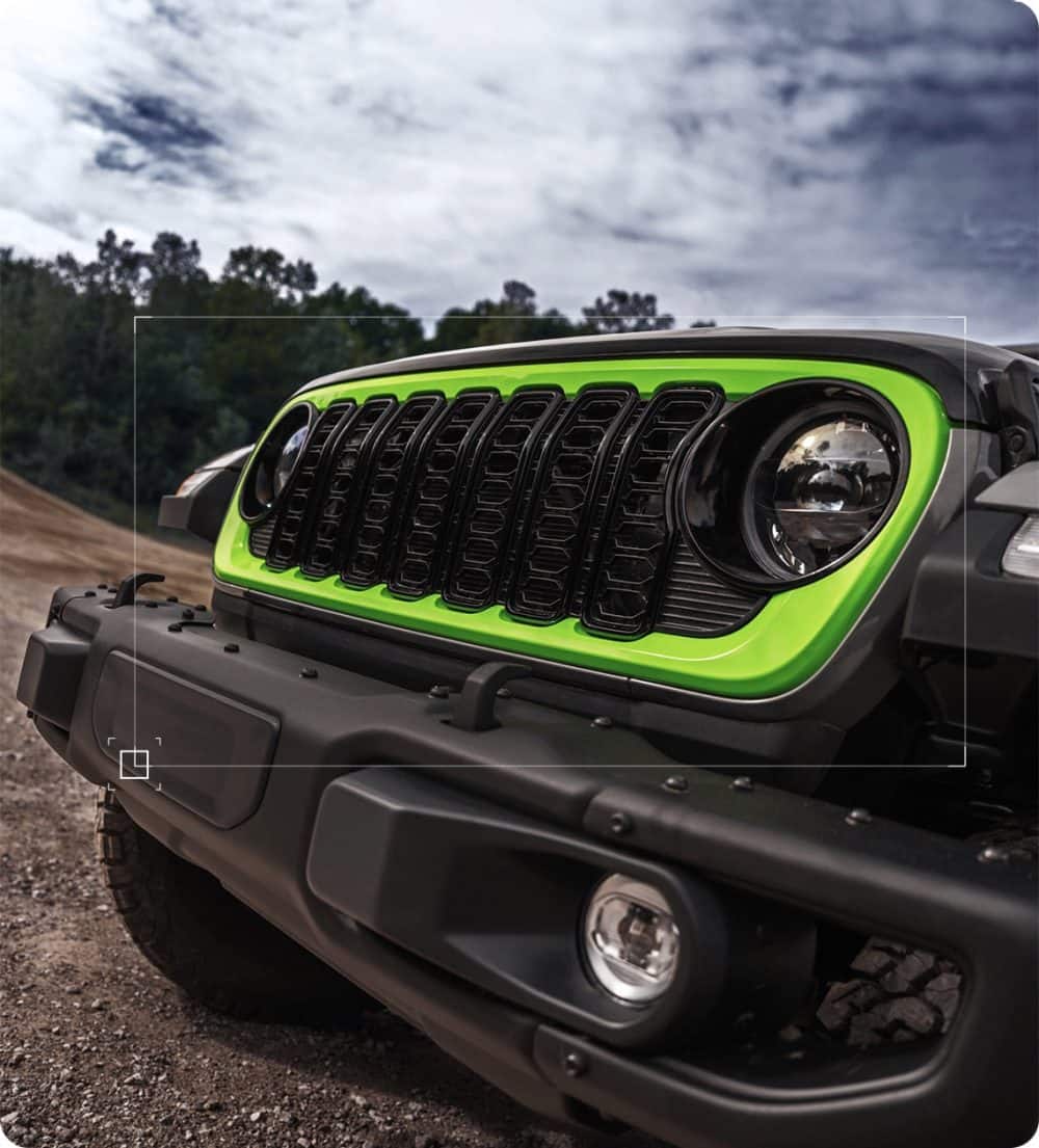 Gecko green grille on the Wrangler Switchback