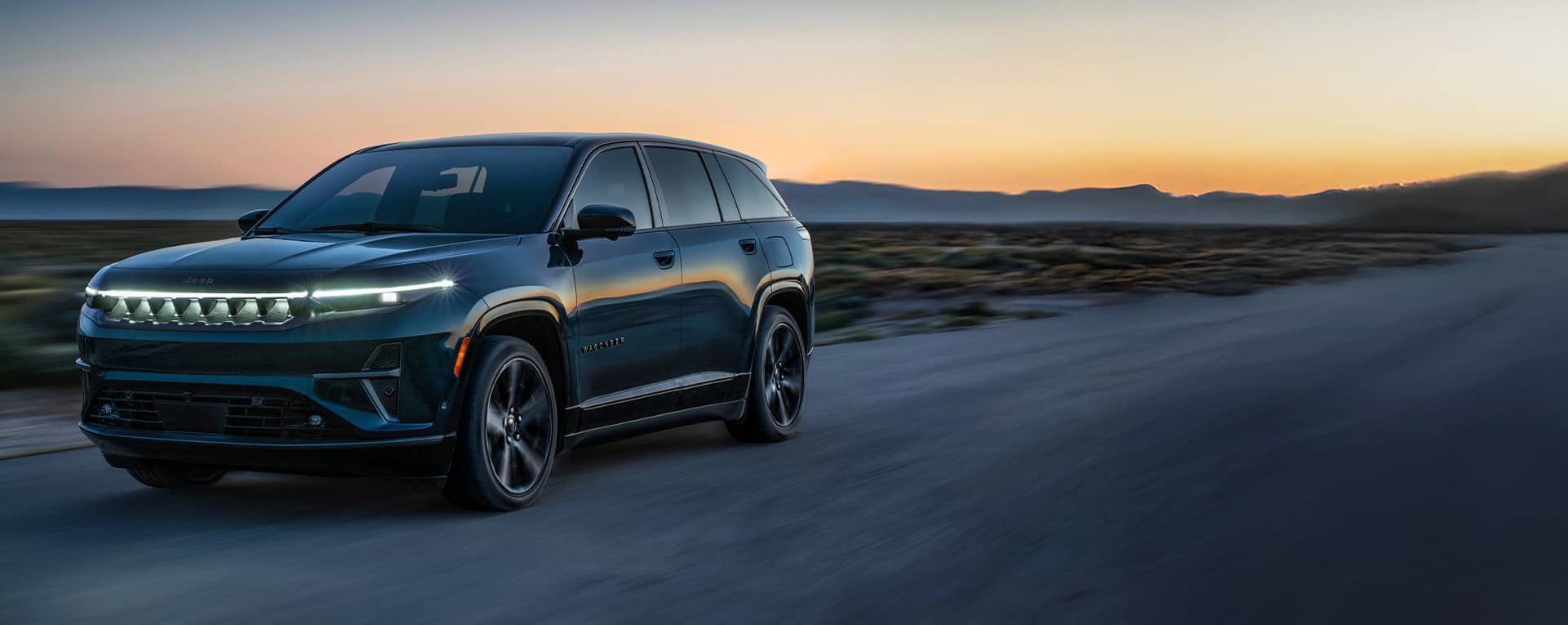 A dark blue 2025 Jeep Wagoneer S Launch Edition.
